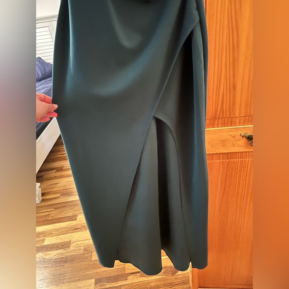 Green Spaghetti strap dress worn only once with side slit